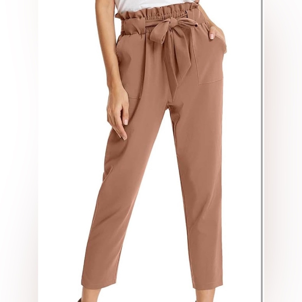 GRACE KARIN Women’s Paper Bag Waist Pants Slim Fit Casual Office Pencil Pants M